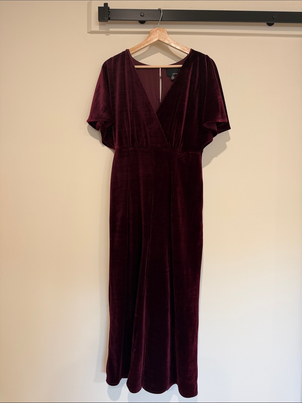 Greylin Velvet Wrap Maxi Dress in Wine